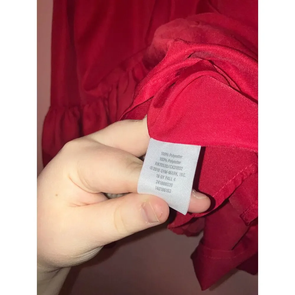 Gymboree Red Tiered Flutter Sleeve Dress Size 10